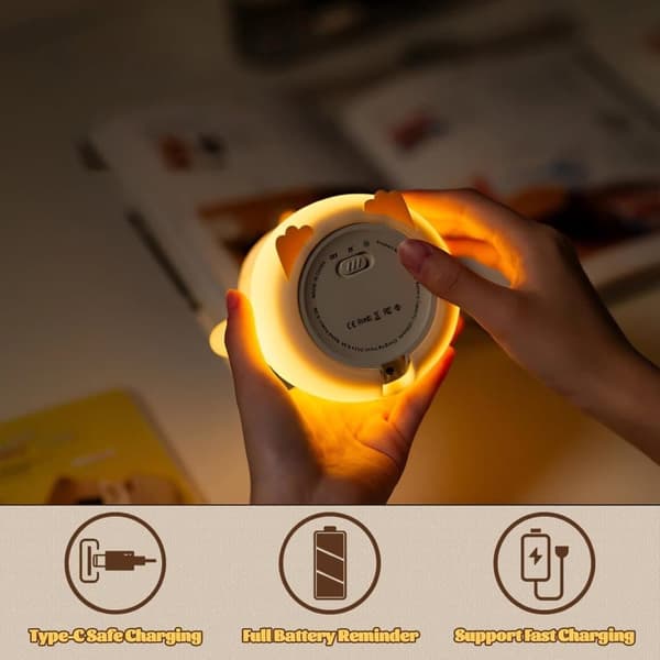 Pingvin Nattlampa Barnrum – LED Silikonlampa, Dimbar & Touch