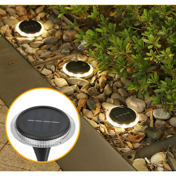 Solcellelampe Utendørs Solhage Lys 8 LED 360° Sol Jord La