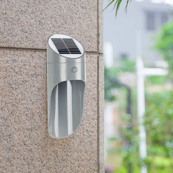 Udendørs LED solcelle væglampe - Dag/nat sensor