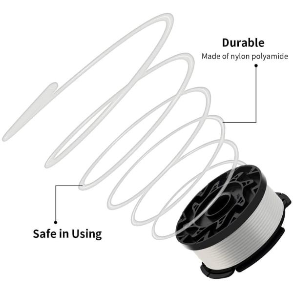 3/4/6 delar utbytbara spolar Kompatibla med BLACK+DECKER AF-100 Trimmerspole - 3-pack