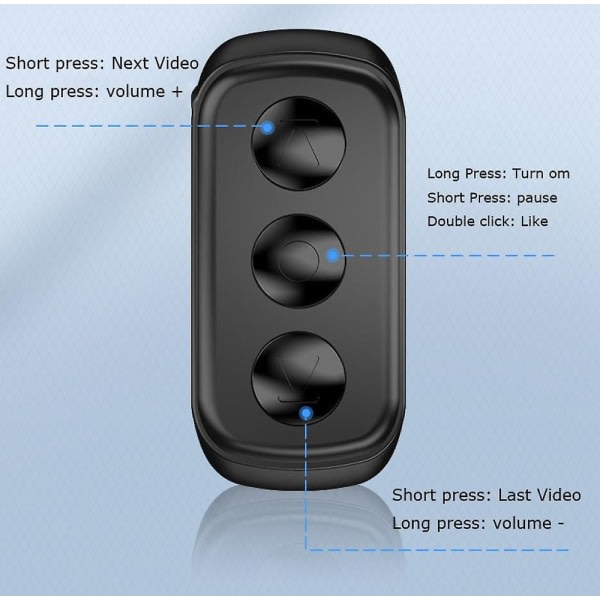 Trådlös mobiltelefon Bluetooth fjärrkontroll Ring Fingertop Video Controller