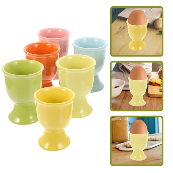 6-pack Ceramic Breakfast Trays Holders Storage Rack for Dining Room