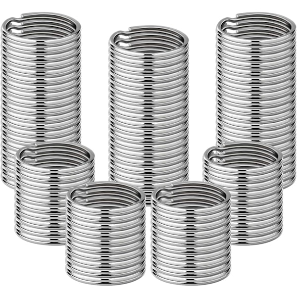 100-pakning 20 mm runde nøkkelringer, robuste og holdbare, for nøkkeltilkobling