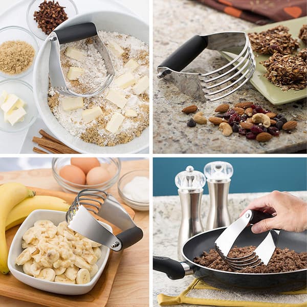 Heavy Duty Dough Blender, Stainless Steel Blades with Perfect Texture Guarantee, Multifunctional Kitchen Tool for Efficient Mixing, Comfortable Soft Grip