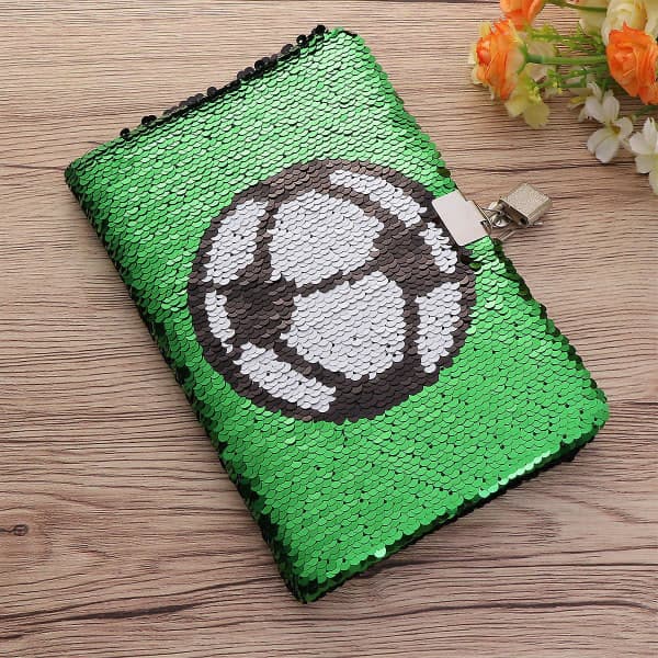 Kostymer Drenge Fodbold Paljet Journal Paljet Notebook Dagbog Notesbog Lås Journal Kit