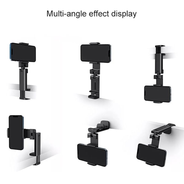 CDQ 360° rotasjon Telefonhållarklämma Multifunksjonellt hopfällbart stativ