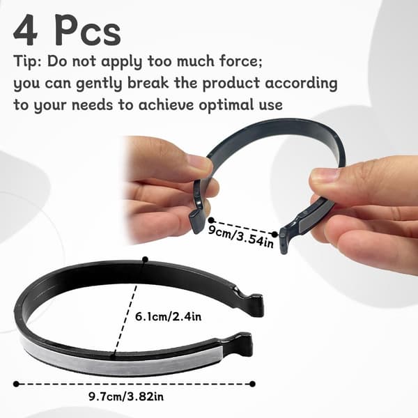 Reflekterende Bukseclips, Elastiske Plastik Buksebenbånd, Sæt Med 4 Til Cykling, Løb Og Udendørs Aktiviteter, Grå