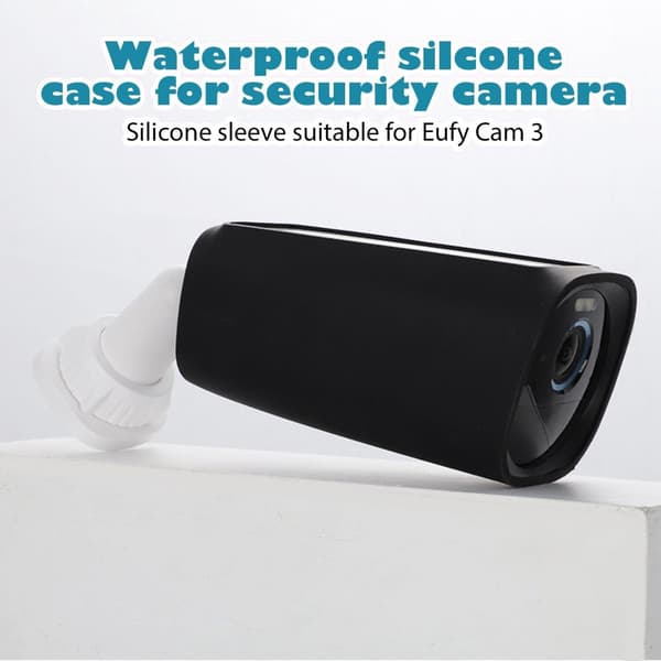 - Väderbeständigt silikonskyddsfodral för EufyCam 3 - Set om 2 - Svart - Vattentätt - Säkerhetskamera