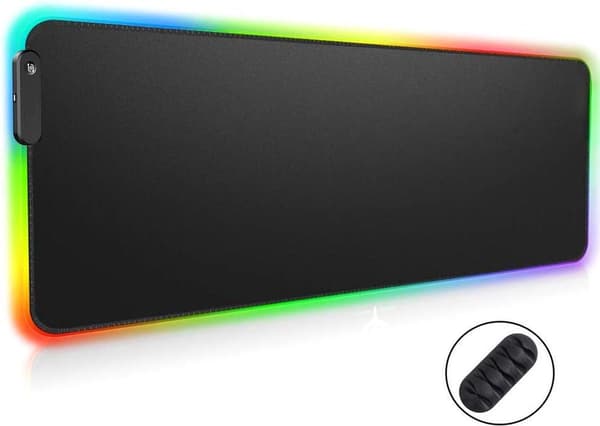 RGB Gaming Skrivebordsmåtte - XXL Gaming Musemåtte - LED Belysning - Anti-Skrid - 80x30