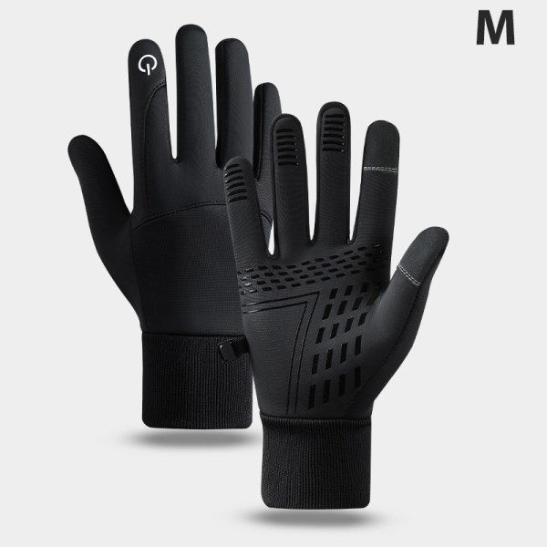 1 par cykel Motorcykelhandskar varma H?ller skyddande ber?ring- Wi Black M