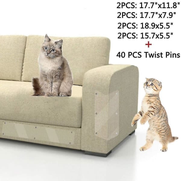 Repskydd for katter, repskydd for katthundar. Beskyttelse for soffa Möbelbeskyttelse Gennemsigtig med nåle, for at beskytte stoppet päls zdq