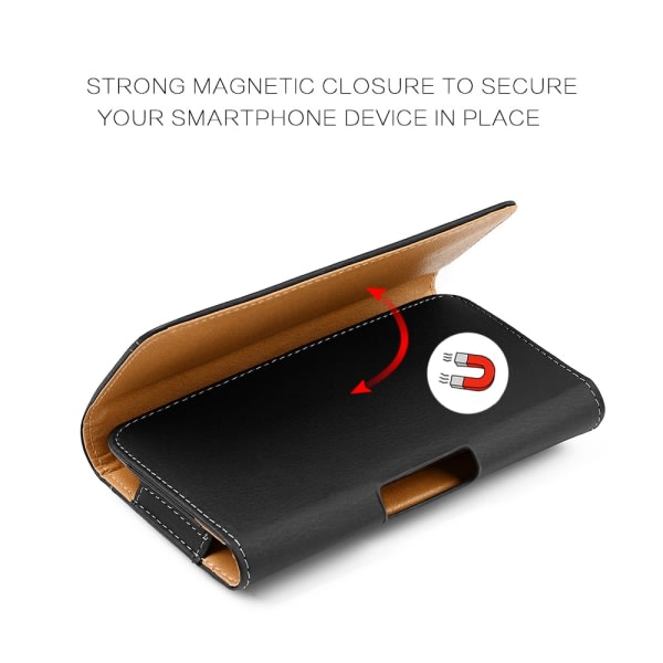 Universalt horisontalt PU-deksel for mobiltelefon med bältesklammer og bältesögla [magnetisk støtdekning] for Apple iPhone Samsung Galax