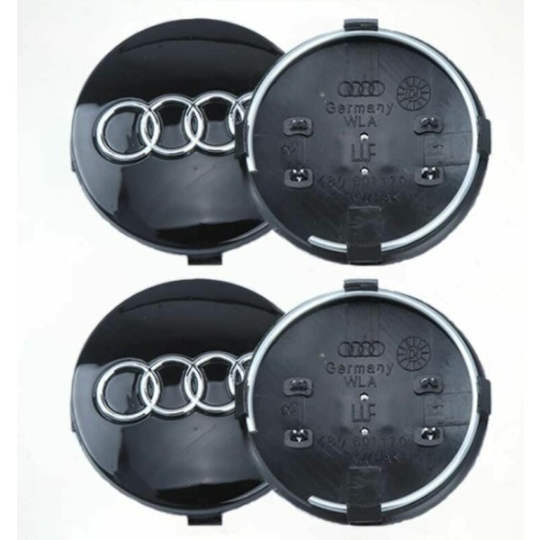 Gäller 4 st bilnavkapslar Compatibel med Audi 60MM ABS Au