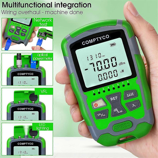 Mini Oppladbar Portabel Fiberoptisk Kabeltester med RJ45 Nettverkstesting MC70-VFL 30KM Fiber O