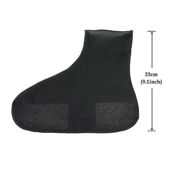 Vattentäta regnstövlar i silikon, unisex, halkfria, återanvändbara, för utomhusbruk, Long Black