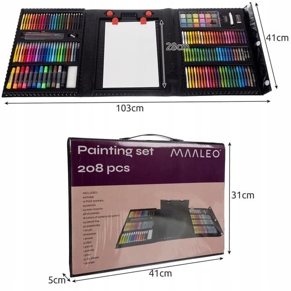 Malesæt i taske - 208 dele Multicolor multifärg