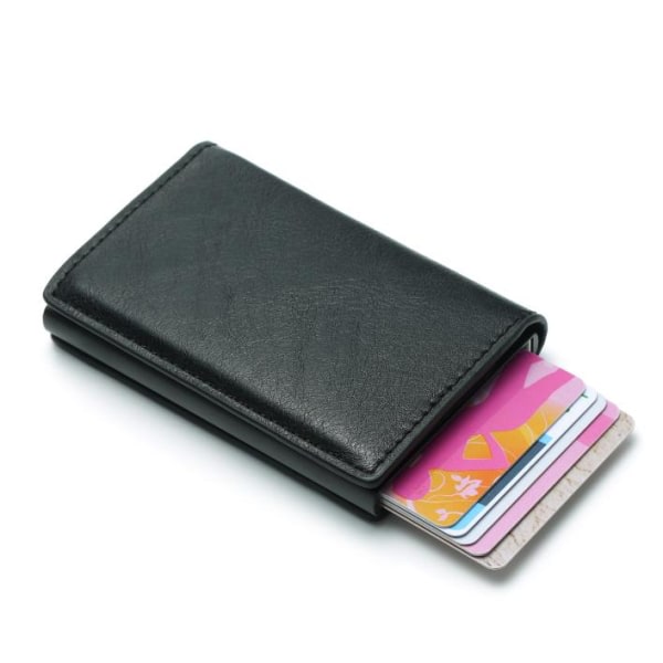 PopUp Smart kortholder skjuter Fram 8st Kort RFID-NFC Säker!! Svart zdq