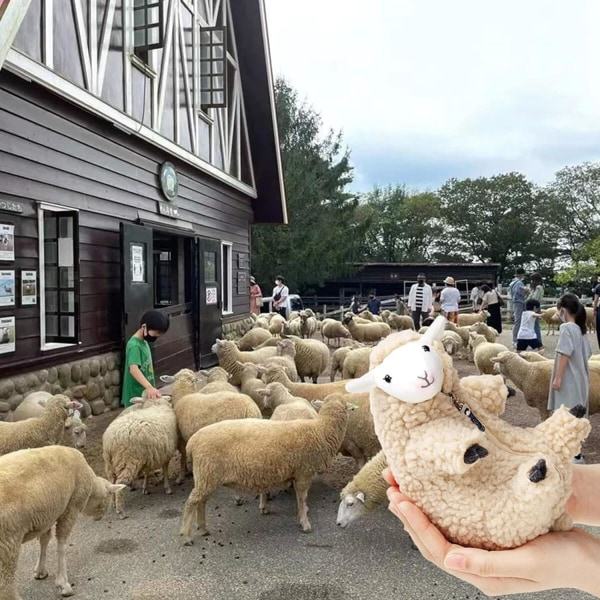Kawaii plyschdjur, rakade får, roliga lamm gosedjur, söt plysch, sovande husdjurskompis, bästa födelsedagspresent för kvinnor