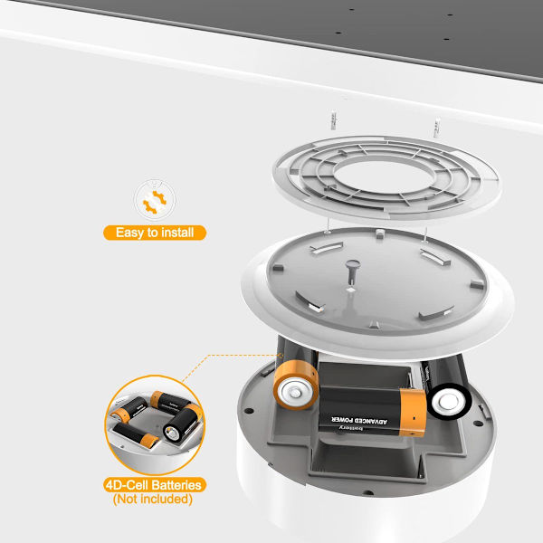 Ceiling light with motion sensor, battery operated, 400 lumen, 6000K - 18 cm