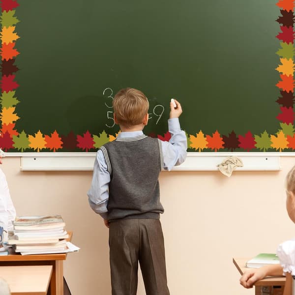 Opslagstavlekant med efterårsblade 10 meter papirrulle til klasseværelse, kontor, Thanksgiving og efterårsdekoration