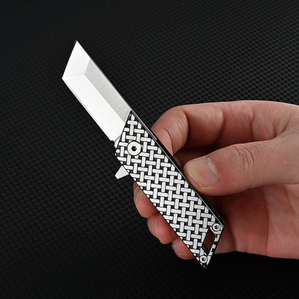 Mini lommekniv i rustfritt stål med nøkkelring - Folding Knife - Pakkeåpner - zdq