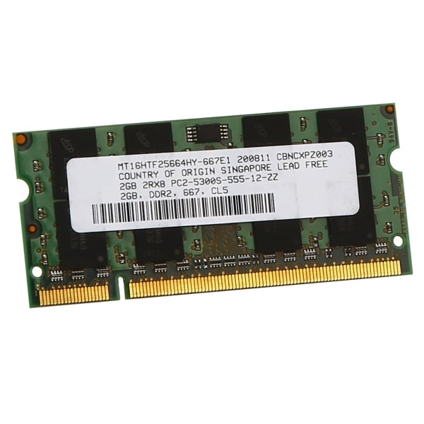 2gb Ddr2 Ramminne 667mhz Pc2 5300 Laptop Ram Memoria 1.8v 200pin Sodimm För Amd grön ingen