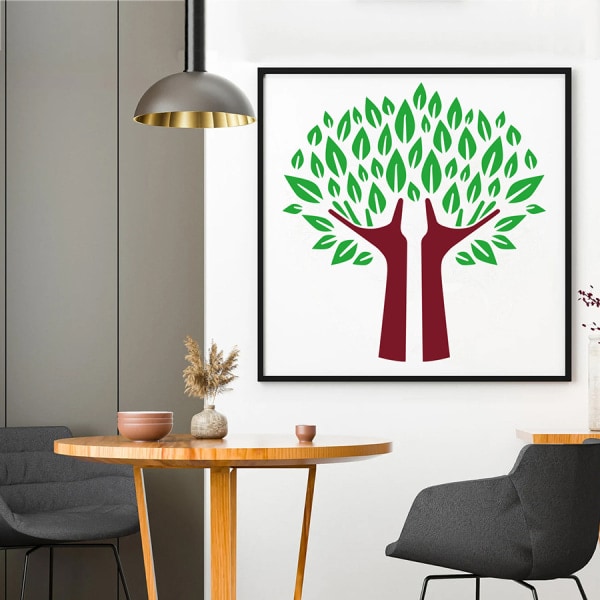16 kpl Elämänpuu-stencilit Airbrush-maalaukseen puulle, luonnollinen