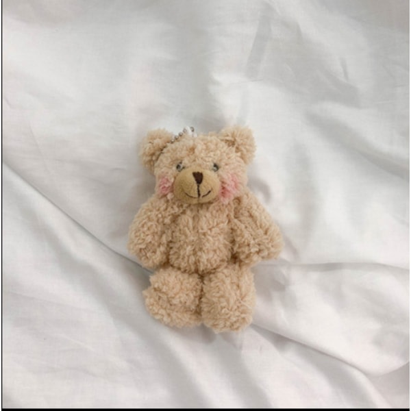 Härlig söt tjej hänge plysch docka björn docka väska hänge mjuk söt tillbehör Kvinnlig nyckelring (2# brun björn 11 cm), CDQ