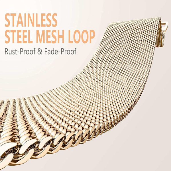 Metallband kompatibelt med Apple Watch -band 40mm 38mm 41mm Rose Gold-WELLNGS Rose Gold 42/44/45/49mm Rose Gold