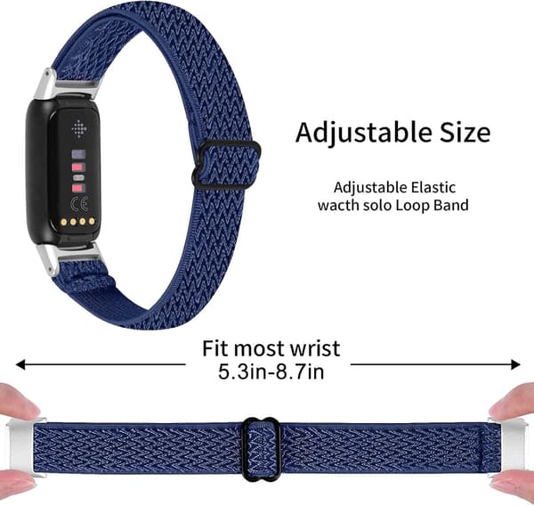 3-pack nylonband kompatibla med Fitbit Luxe, elastiskt armband