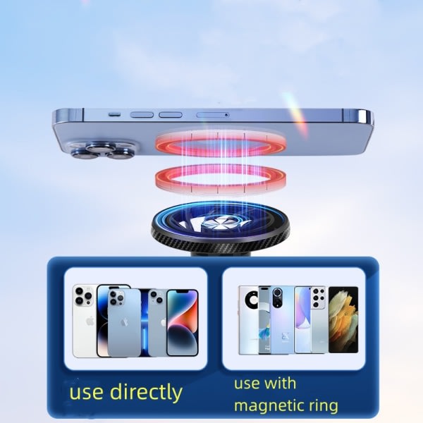 CDQ Klistrar type luftventil magnetisk telefonfäste 360-graders rota SvartCDQ