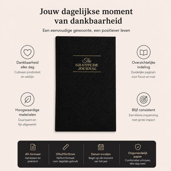 A5 Hardcover Journal Notesbog Med Tykt Blæk-Venligt Papir Og Holdbar Indbinding Til Arbejde, Skole Og Daglig Skrivning, Sort