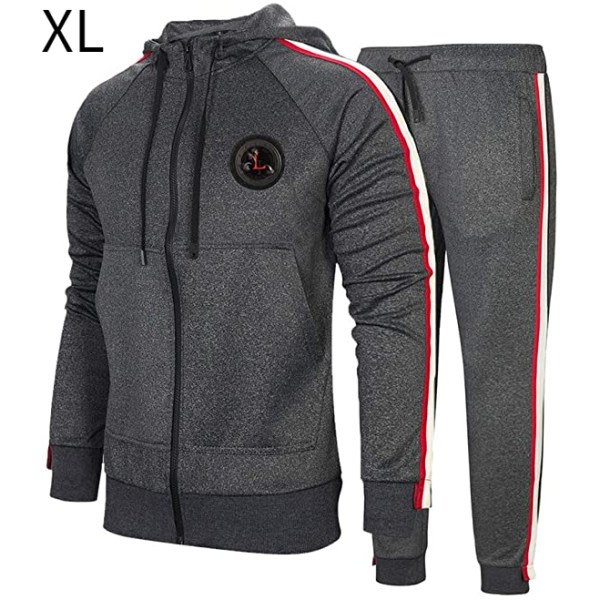 Sportstøj med hætte til mænd Casual Full Zip Jogging Sportswear XL zdq