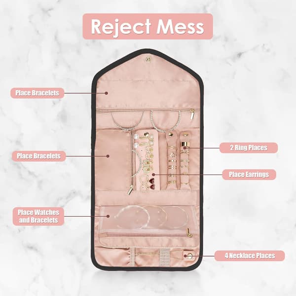 Rejsesmykkeorganizer - Sammenfoldelig - 43 x 23 cm - Sort