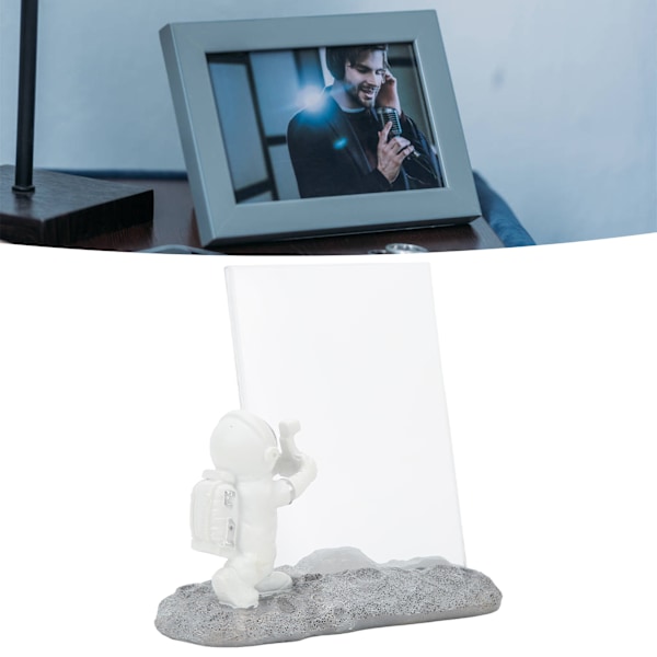 Astronaut Staty Prydnad med Fotoram Skrivbord Harts Dekorativ Prydnad för Barnrum