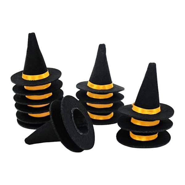 6 stk Mini Heksehatter Vinflaske Dekorasjon Hatt 6 stk-tfrf