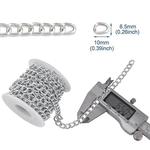 Aluminium vridna kantkedjor Silver Gyllene For Halsband Armband Smycken Göra osvetsade 5mroll Gunmetal