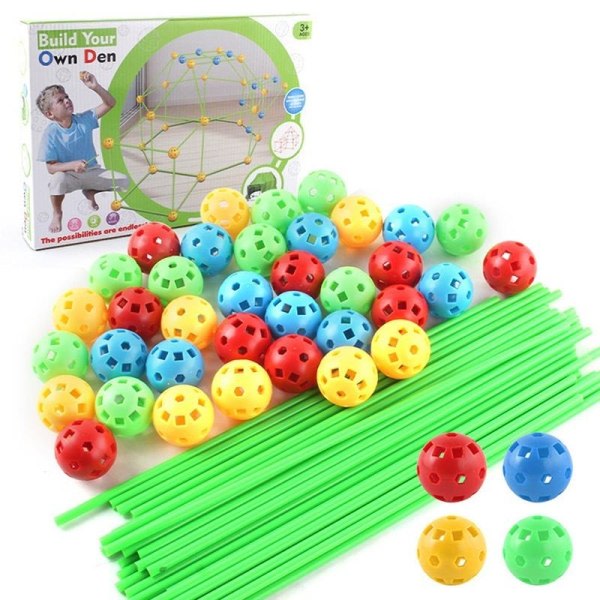 Present leksaker fort building kit DIY bygga lekstuga inomhus byggstenar byggnad set för barn