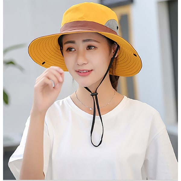 Solhat mr dam UV-beskyttelse 1 sommerhat fiskehat fiskehat boonie fiskehat yellow