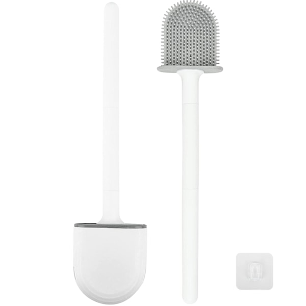 Toiletbørste med holder TPU - WC-børstesæt Vit Hvid