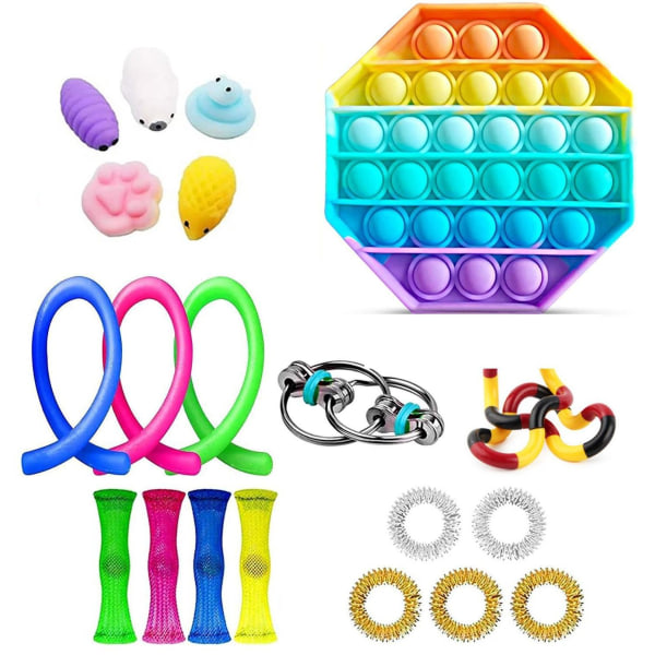20 stk fidget leker pakke festfavoritter sensorisk pop it stressball