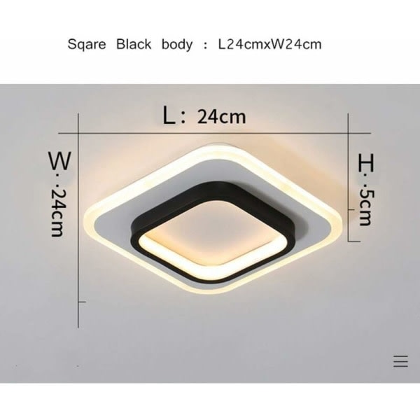 CDQ LED-lampe, fyrkantig lampe 22W, 3500K lampe til badeværelse, stue, soveværelse, køkken, hall (varmvit)