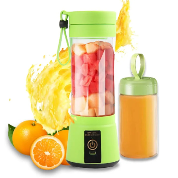 Bärbar fruktjuiceblandare sommar personlig elektrisk miniplaska hem USB 6 blad juicepresskoppmaskin för kök Green Other