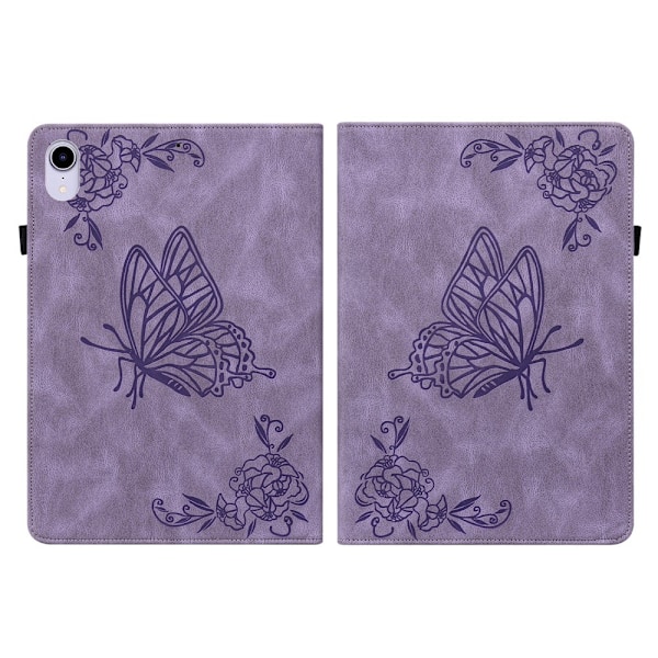 iPad Mini 2024/2021 Etui Sommerfugl Blomst Lilla 120