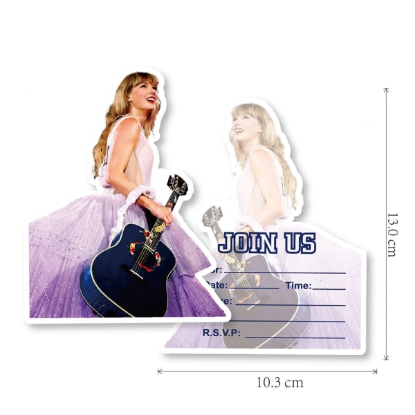 10-pakning Taylor Swift bursdagsinvitasjoner Taylor-invitasjoner for barn Taylor bursdagsfestutstyr C