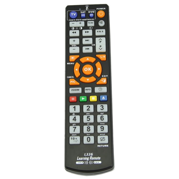 L336 Universal Smart fjernkontroll med læringsfunksjon for TV Black One Size