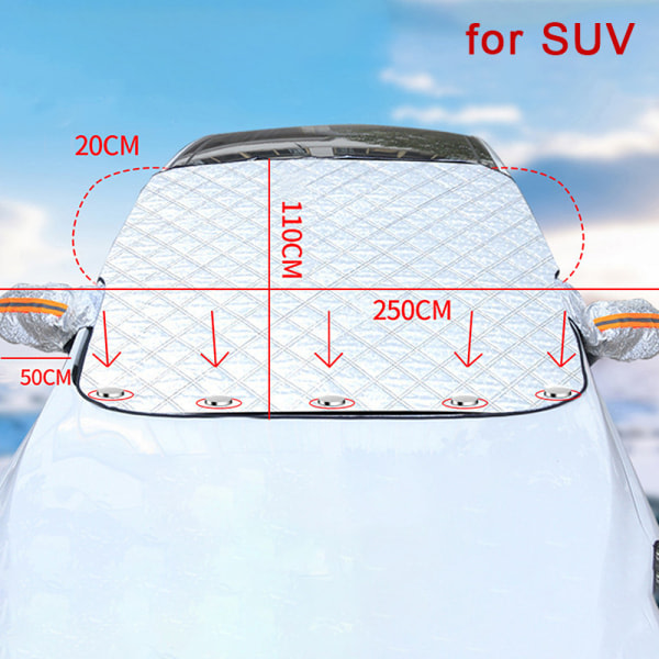 Bilens främre vindruta solskydd med magnetiska med öra Anti-sol för SUV Onesize