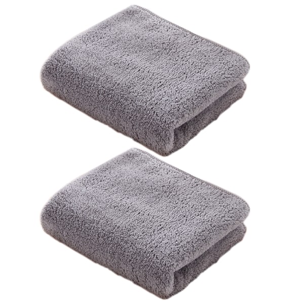 2-pak frottéhåndklæder, 35 x 75 cm, mofiber, håndklæde, badehåndklæde, Light gray