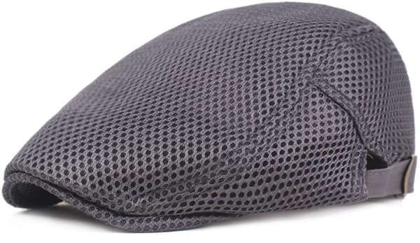 Herre Sommer Flat Cap, Åndbart Mesh, Justerbar 55-60 cm, Solskærm Til Golf, Gåture Og Rejser, Mørkegrå