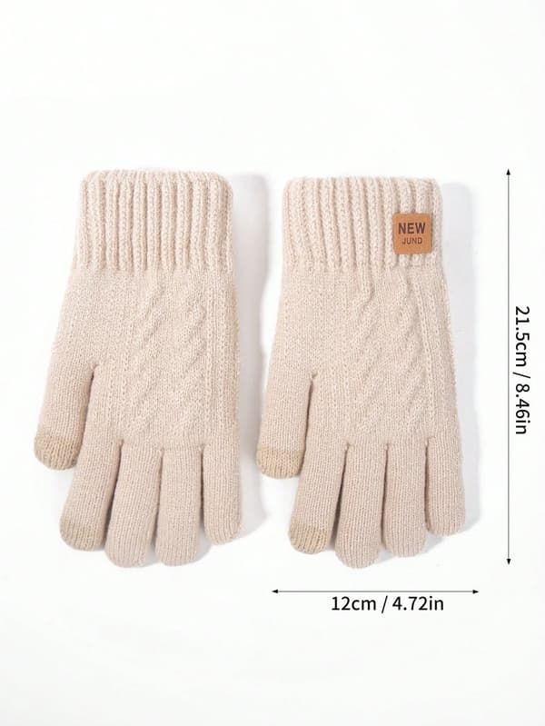 Unisex isolerede handsker, beige - tykt fleecefor, varme, til efterår/vinter pendling